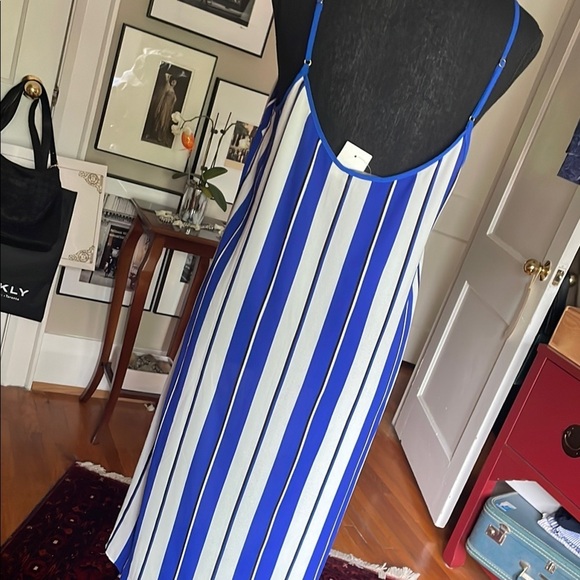 ☀️🕶️J. Crew Blue and White Striped Swim//Slip Coverup☀️🕶️ - Picture 6 of 11